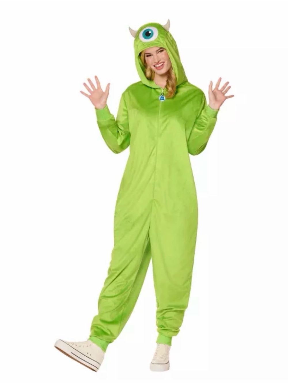 Disney Lime Green Mike Wazowski Hooded Onesie L XL